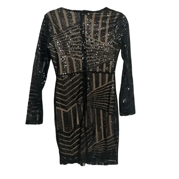 Miss Ord Women's Long Sleeve Sequin Bodycon Dress - Picture 3 of 4